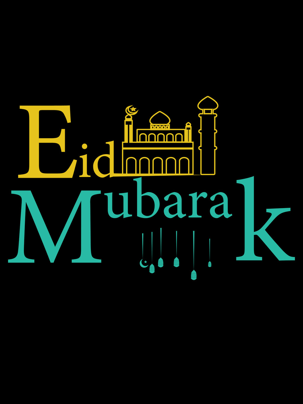 Mens-Cotton-Blend-Regular-Fit-Graphic-Eid-Mubarak-Special-T-Shirt-MPT5