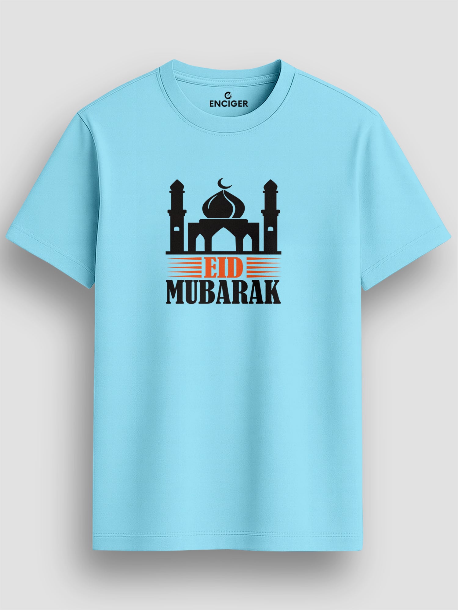 Mens-Regular-Fit-Graphic-Print-T-Shirt-Eid-Mubarak-Festive-Special-Design-MPT9