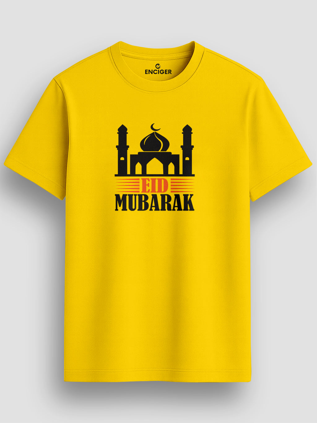 Mens-Regular-Fit-Graphic-Print-T-Shirt-Eid-Mubarak-Festive-Special-Design-MPT9