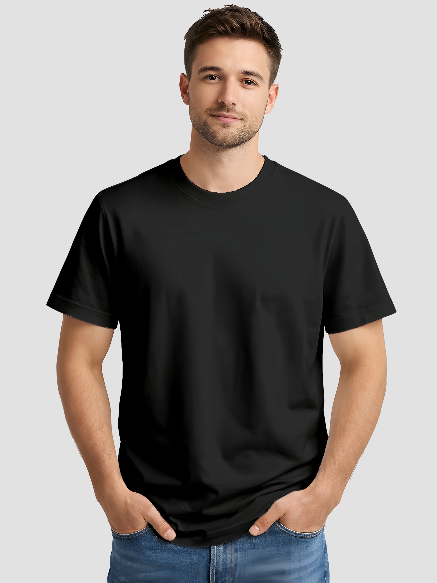 Mens-Solid-Casual-Regular-Fit-T-Shirt-for-Everyday-Wear