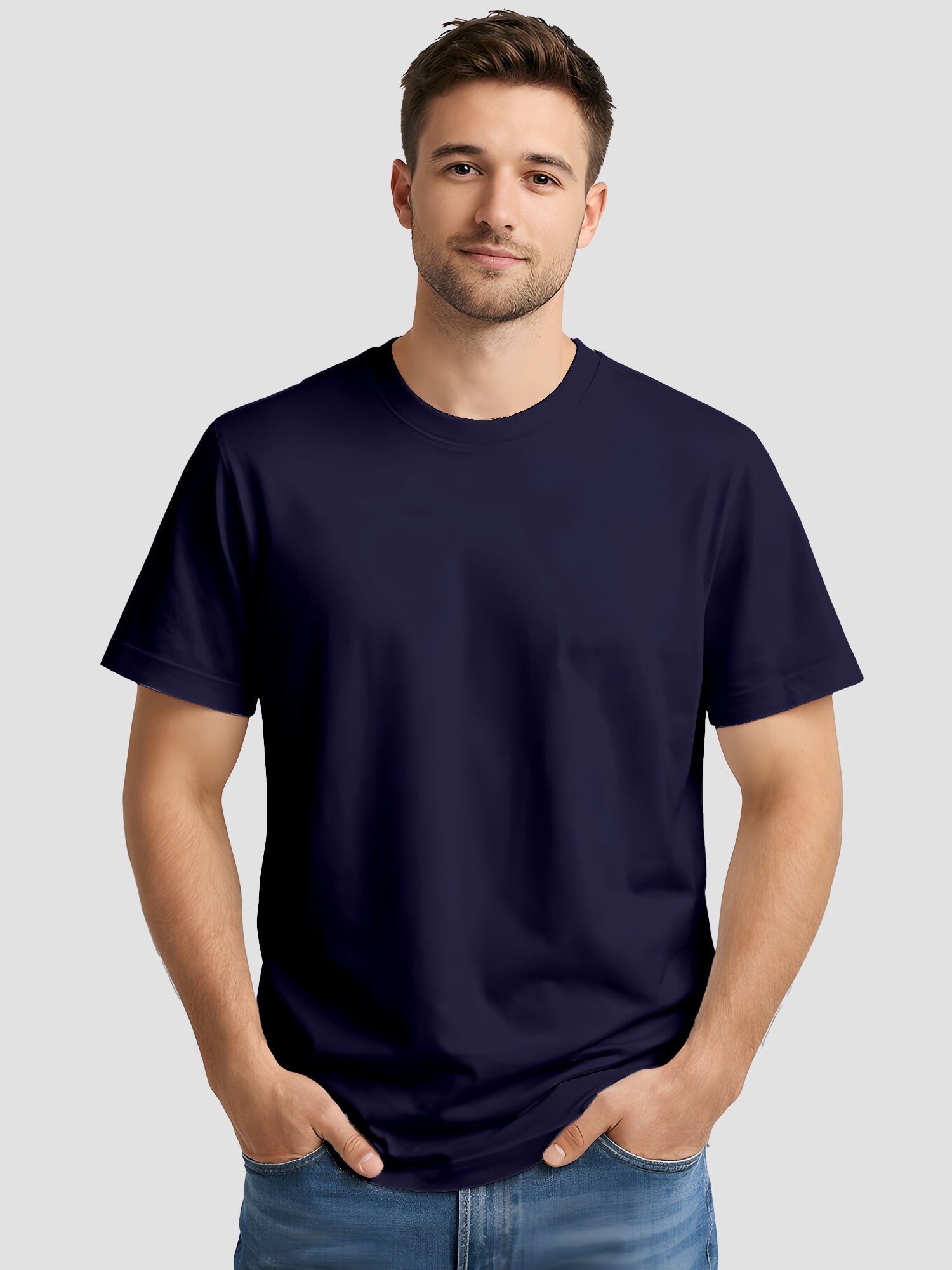 Mens-Solid-Casual-Regular-Fit-T-Shirt-for-Everyday-Wear