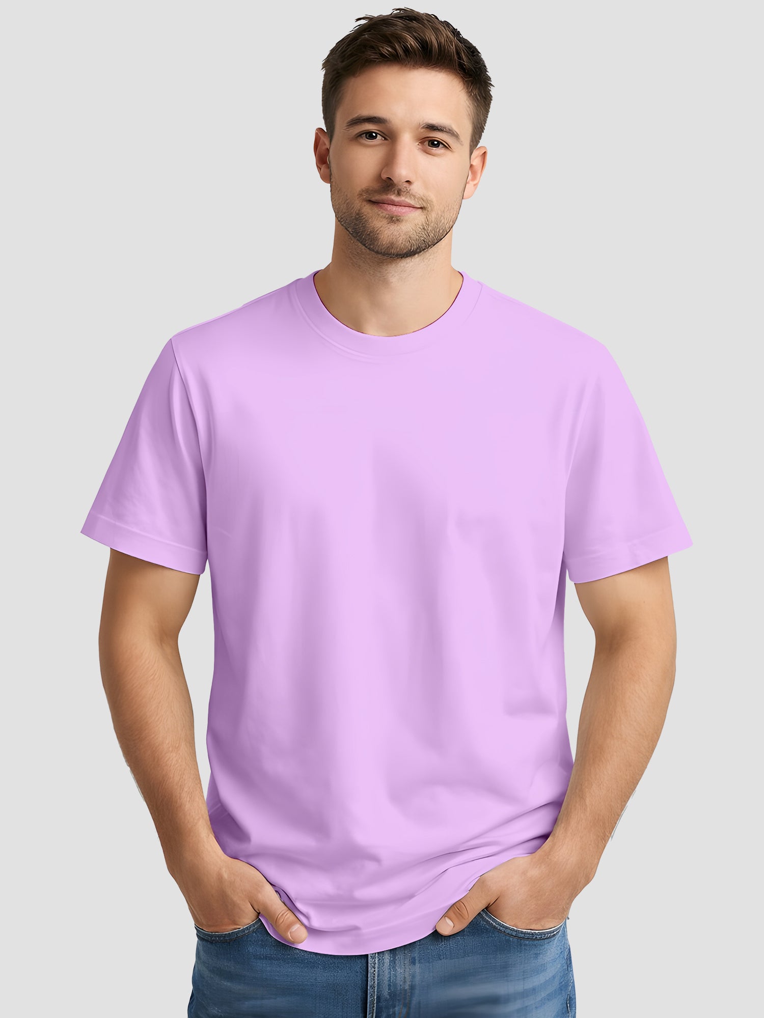 Mens-Solid-Casual-Regular-Fit-T-Shirt-for-Everyday-Wear