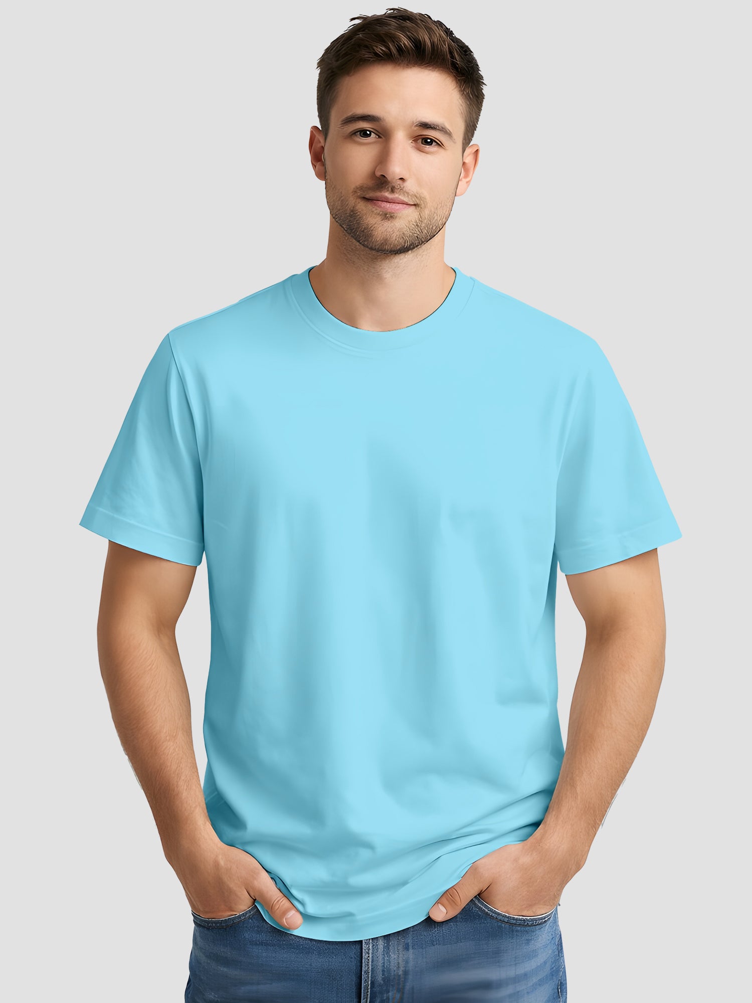 Mens-Solid-Casual-Regular-Fit-T-Shirt-for-Everyday-Wear