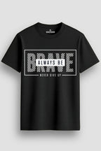 Men's Cotton Graphic Printed Motivational T-Shirt with Brave Never Give Up Typography black, S