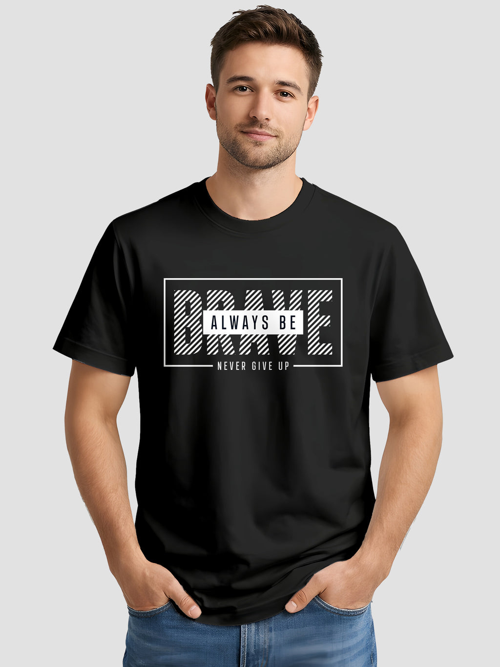 Men's Cotton Graphic Printed Motivational T Shirt MPT1