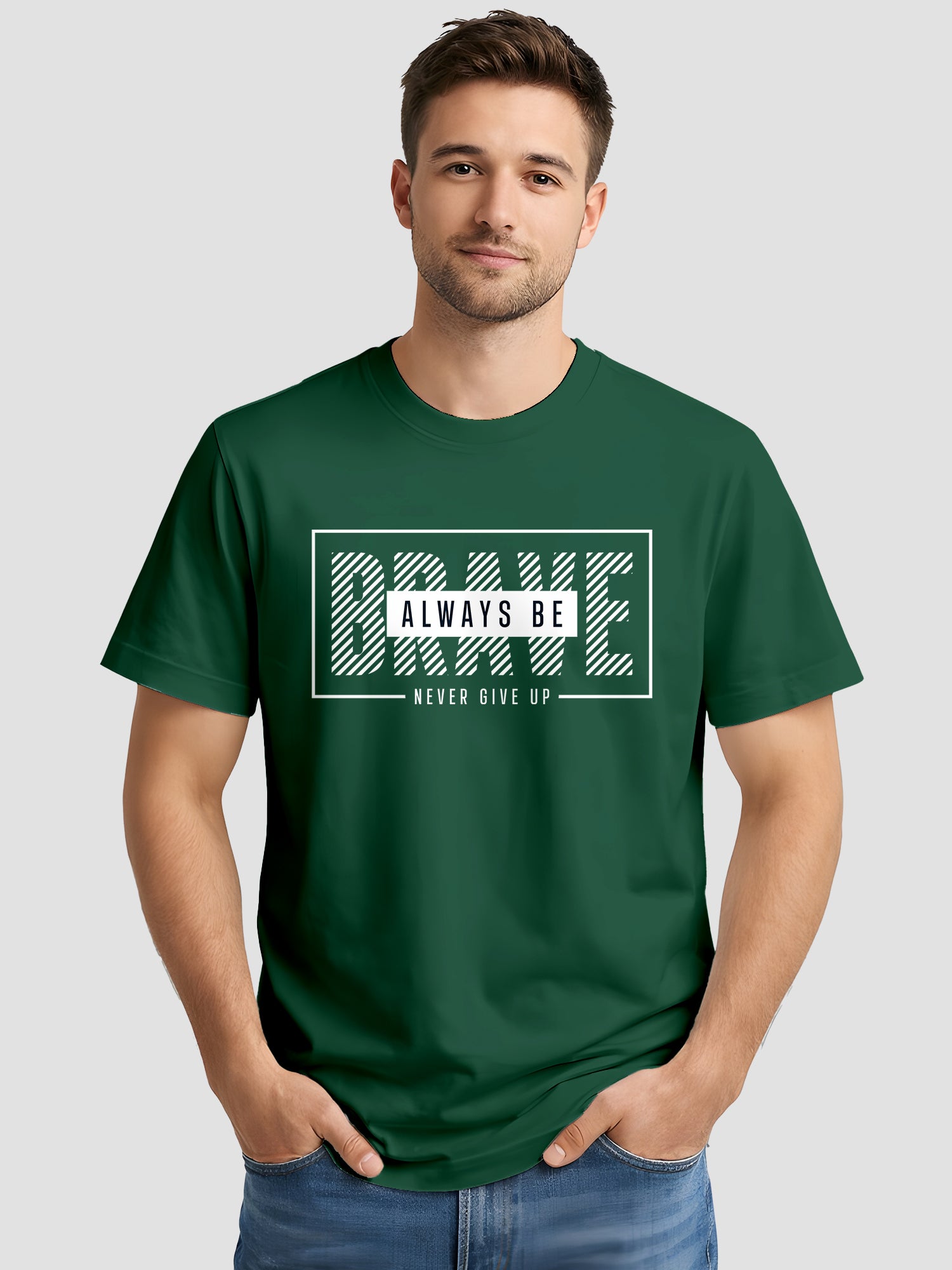 Men's Cotton Graphic Printed Motivational T Shirt MPT1