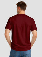  Men's Cotton Graphic Printed Motivational T-Shirt with Brave Never Give Up Typography maroon, M