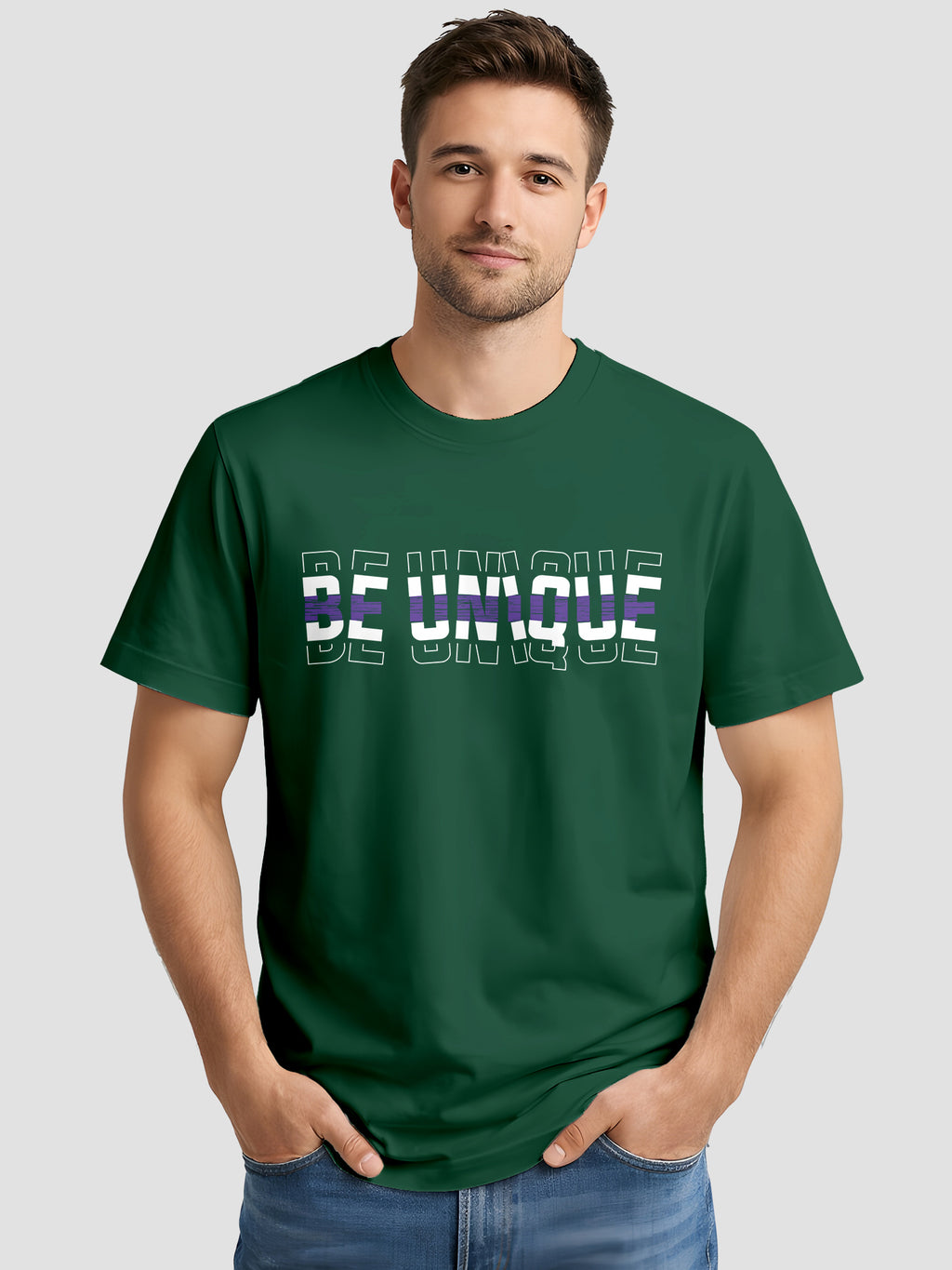 Men's Graphic Printed T Shirt with Unique Brave Typography Print MPT2