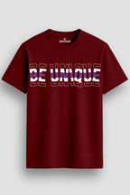  Men's Cotton Graphic Printed Motivational T-Shirt with Unique Brave Typography Print maroon, S