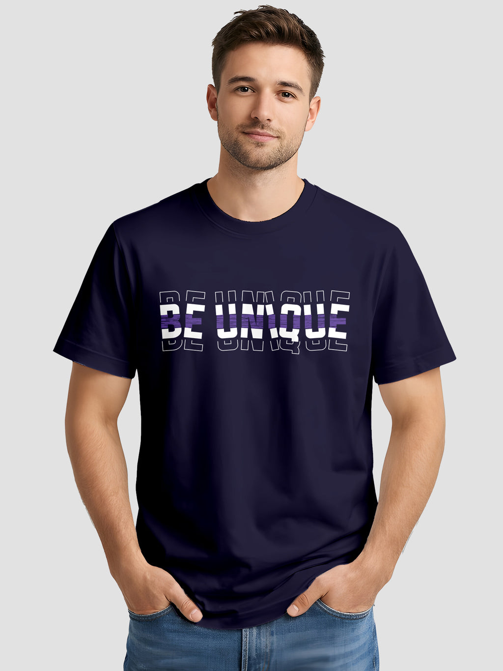 Men's Graphic Printed T Shirt with Unique Brave Typography Print MPT2