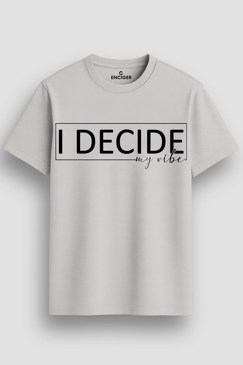  Men's Cotton Graphic Printed T-Shirt with Motivational Brave and Unique Typography grey, S