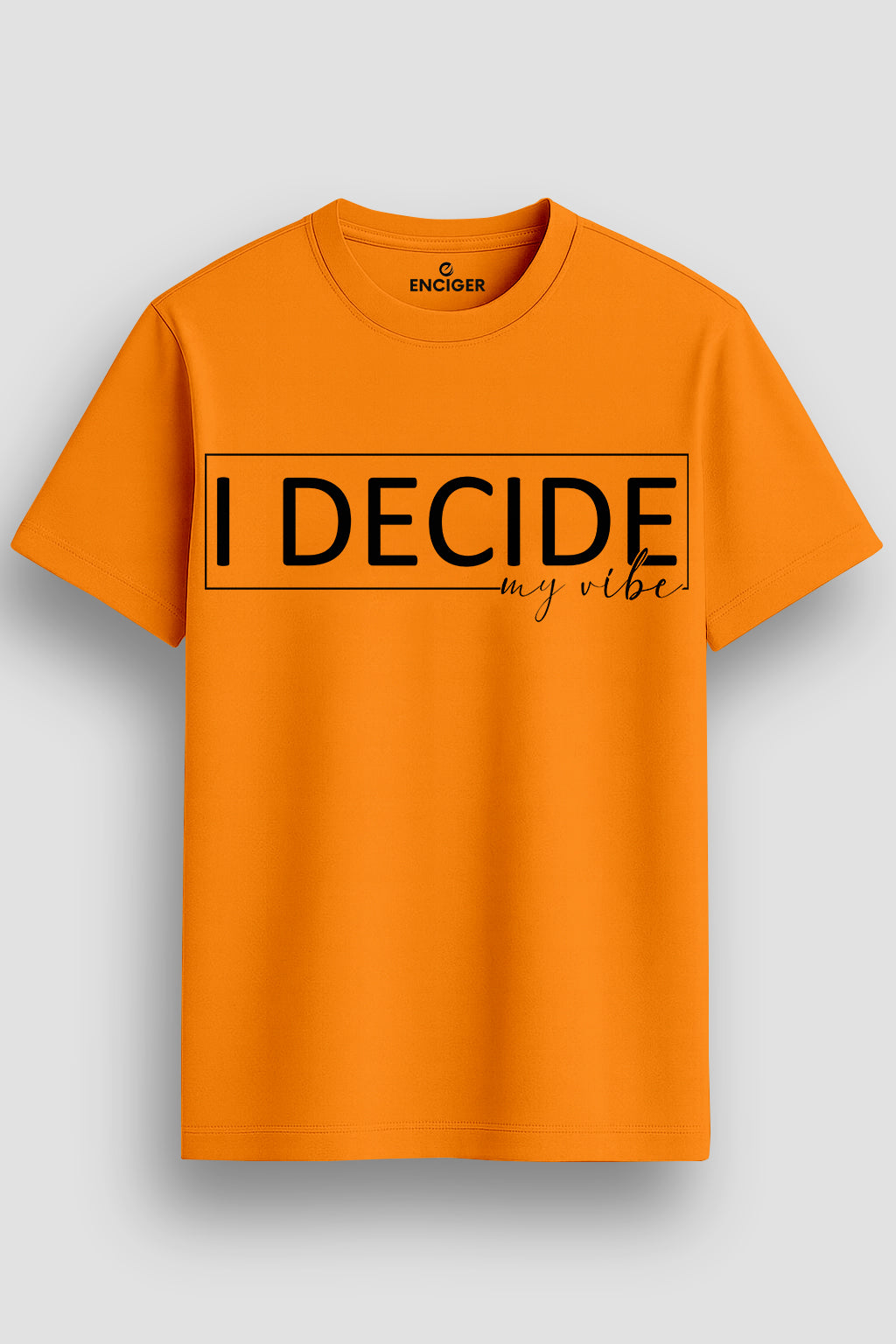  Men's Cotton Graphic Printed T-Shirt with Motivational Brave and Unique Typography orange, S