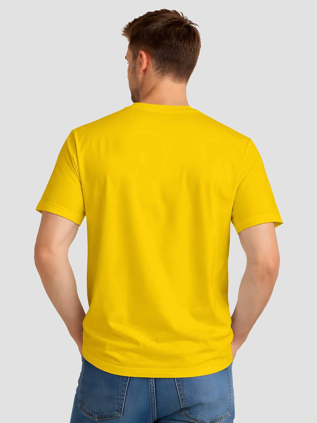  Men's Cotton Graphic Printed T-Shirt with Motivational Brave and Unique Typography yellow, M