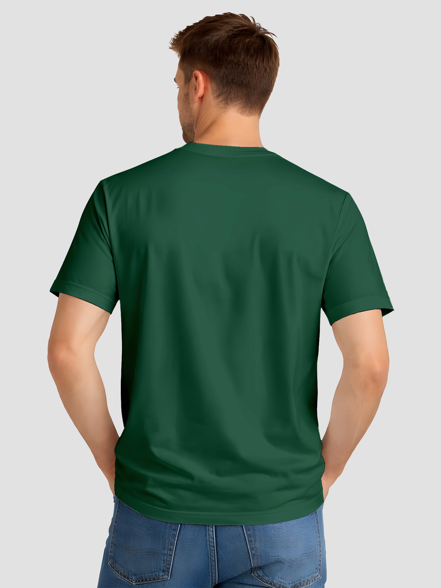  Men's Cotton Graphic Printed T-Shirt with Motivational Brave and Awesome Typography green, M