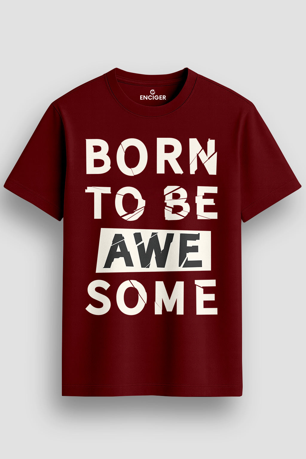 Men's-Printed-T-Shirt-with-Motivational-Brave-and-Awesome-Typography-MPT4