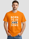 Men's Printed T Shirt with Motivational Brave and Awesome Typography MPT4