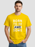 Men's Printed T Shirt with Motivational Brave and Awesome Typography MPT4