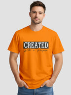 Men's Printed T Shirt with Motivational Brave and Awesome Typography MPT5
