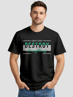 Men's Printed T Shirt with Motivational Brave and Awesome Typography MPT6