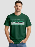 Men's Printed T Shirt with Motivational Brave and Awesome Typography MPT6