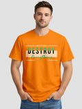 Men's Printed T Shirt with Motivational Brave and Awesome Typography MPT6