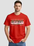 Men's Printed T Shirt with Motivational Brave and Awesome Typography MPT6