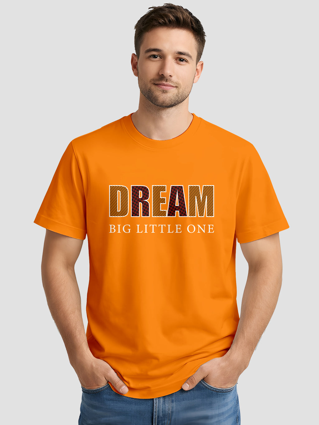 Men's Printed T Shirt with Motivational Brave and Awesome Typography MPT7