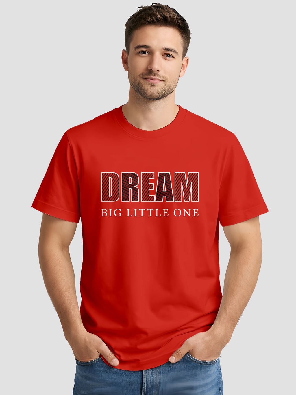 Men's Printed T Shirt with Motivational Brave and Awesome Typography MPT7