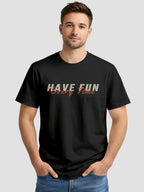 Men's Printed T Shirt with Motivational Brave and Awesome Typography MPT9