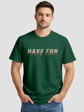 Men's Printed T Shirt with Motivational Brave and Awesome Typography MPT9