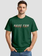 Men's Printed T Shirt with Motivational Brave and Awesome Typography MPT9