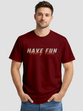 Men's Printed T Shirt with Motivational Brave and Awesome Typography MPT9
