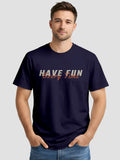Men's Printed T Shirt with Motivational Brave and Awesome Typography MPT9