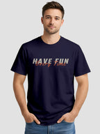 Men's Printed T Shirt with Motivational Brave and Awesome Typography MPT9