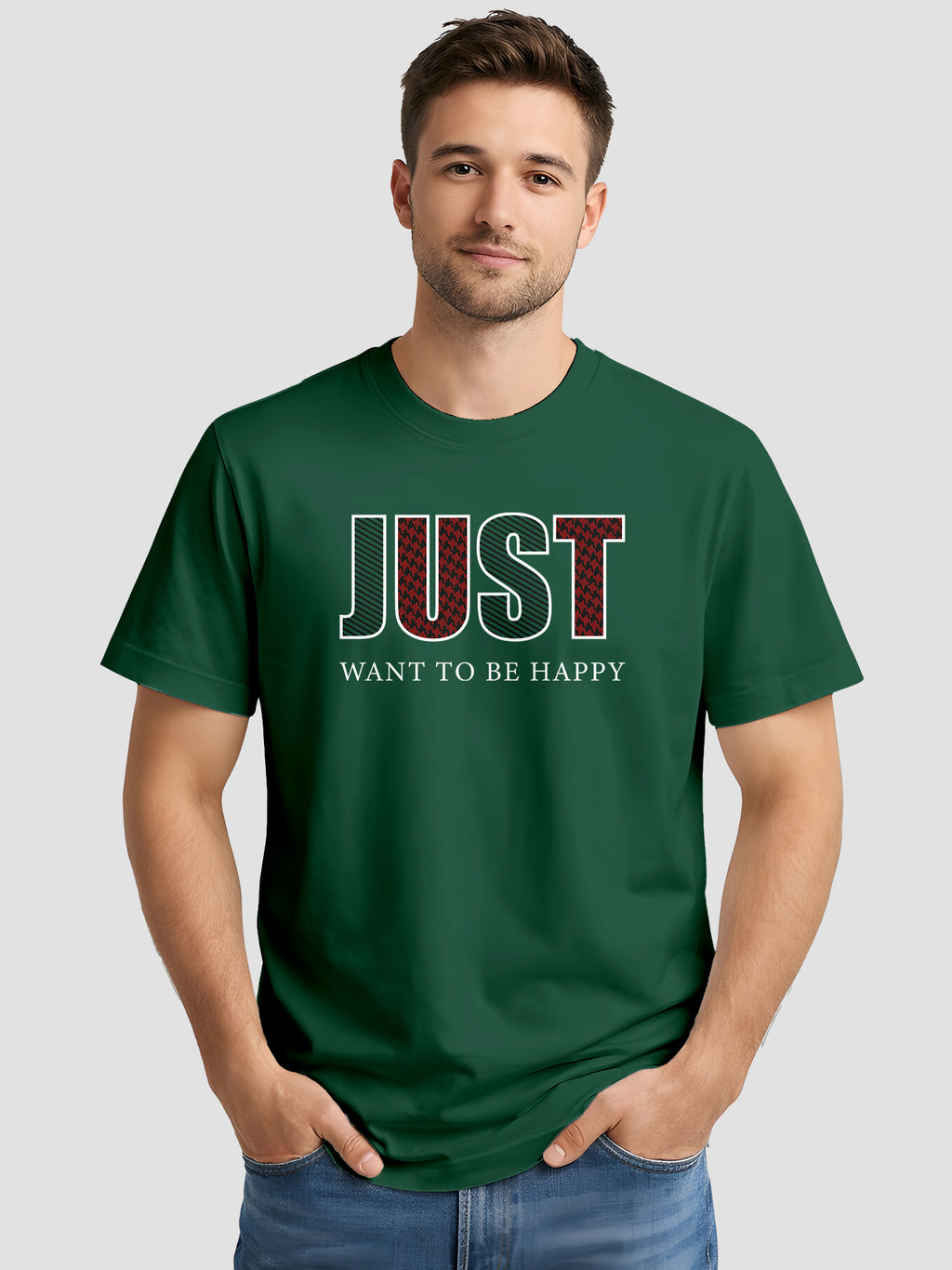 Men's Printed T Shirt with Motivational Brave and Awesome Typography MPT10