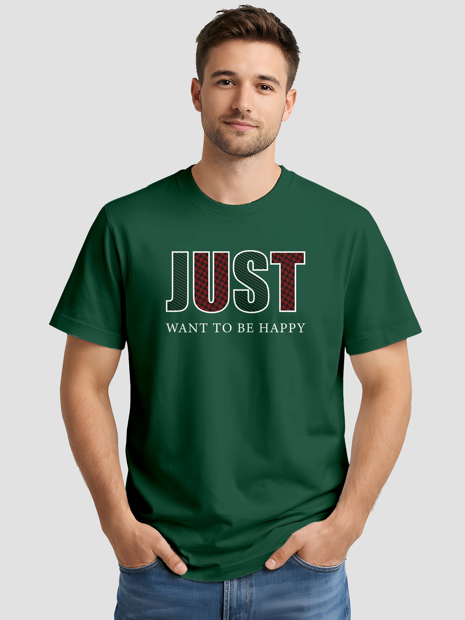 Men's Printed T Shirt with Motivational Brave and Awesome Typography MPT10