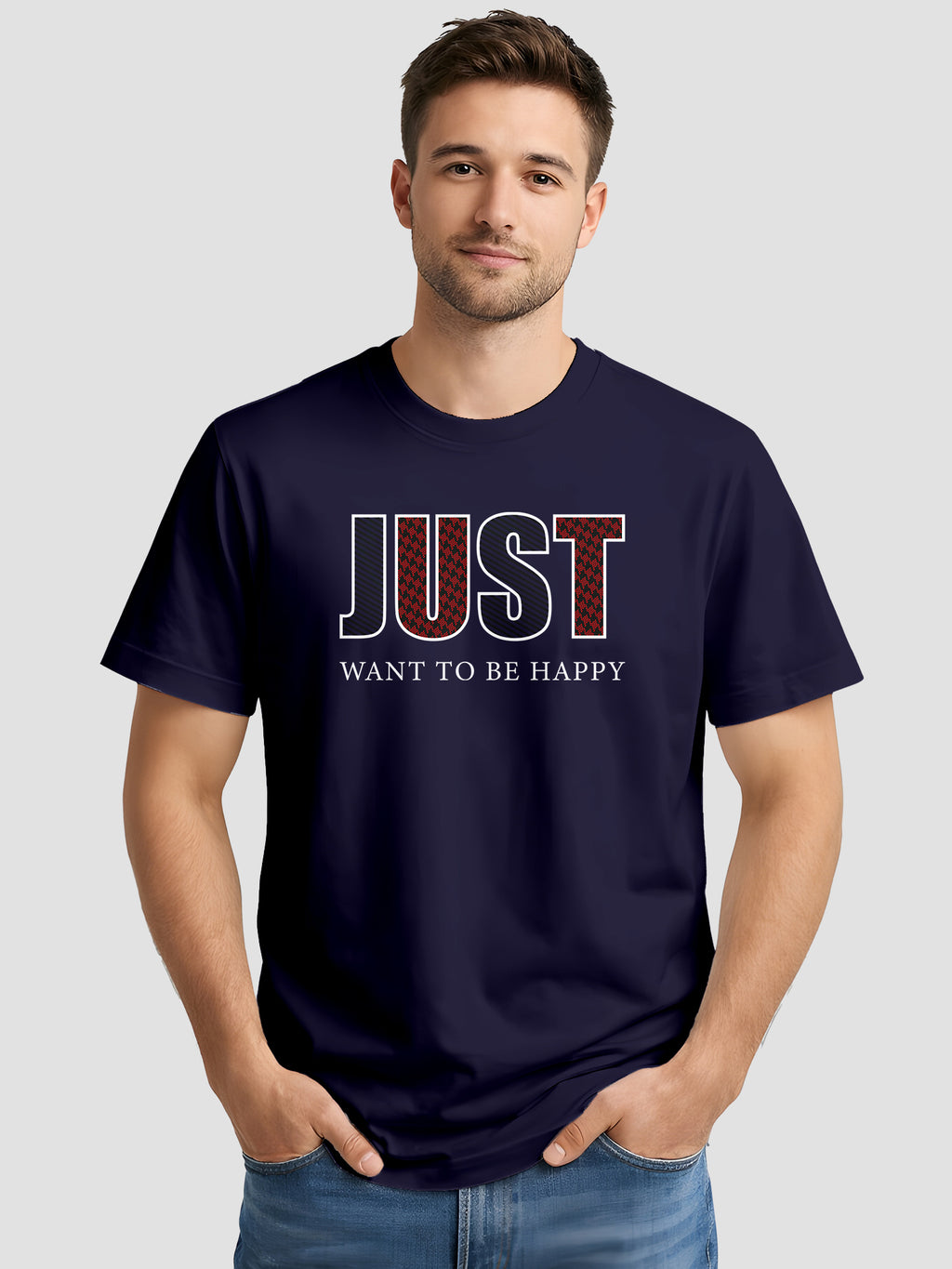 Men's Printed T Shirt with Motivational Brave and Awesome Typography MPT10