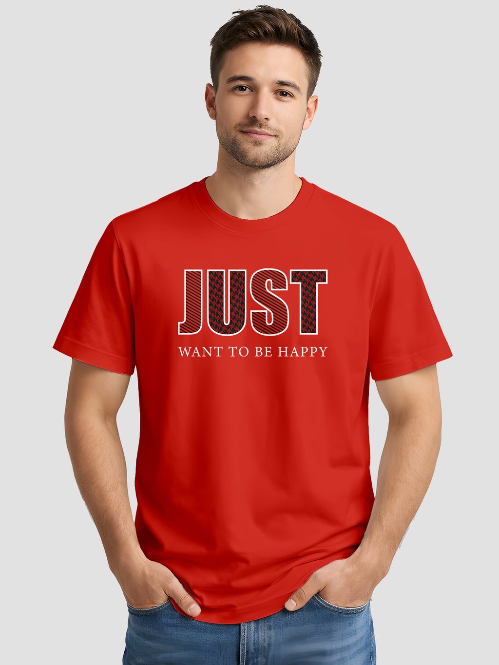 Men's Printed T Shirt with Motivational Brave and Awesome Typography MPT10