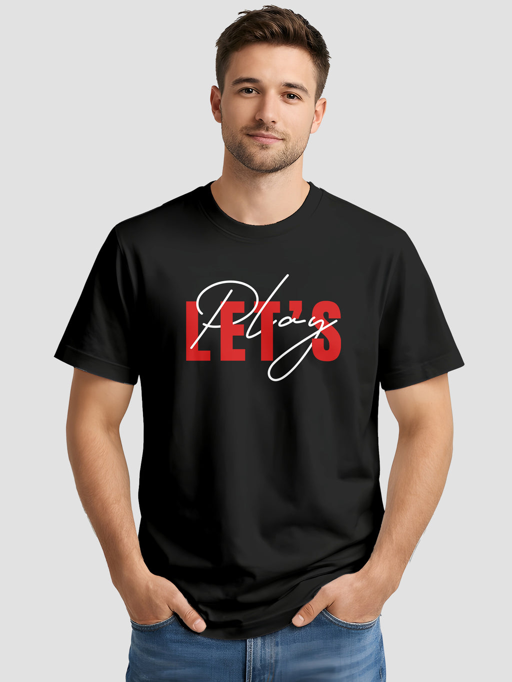 Men's Printed T Shirt with Motivational Brave and Awesome Typography MPT11