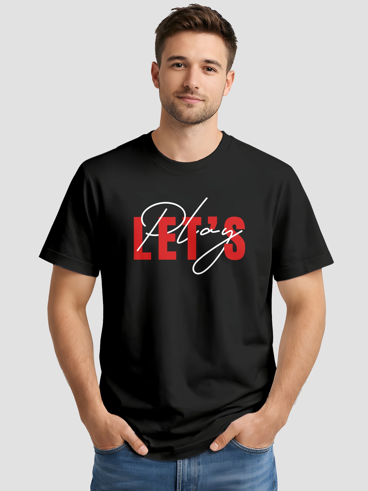 Men's Printed T Shirt with Motivational Brave and Awesome Typography MPT11