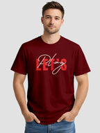 Men's Printed T Shirt with Motivational Brave and Awesome Typography MPT11