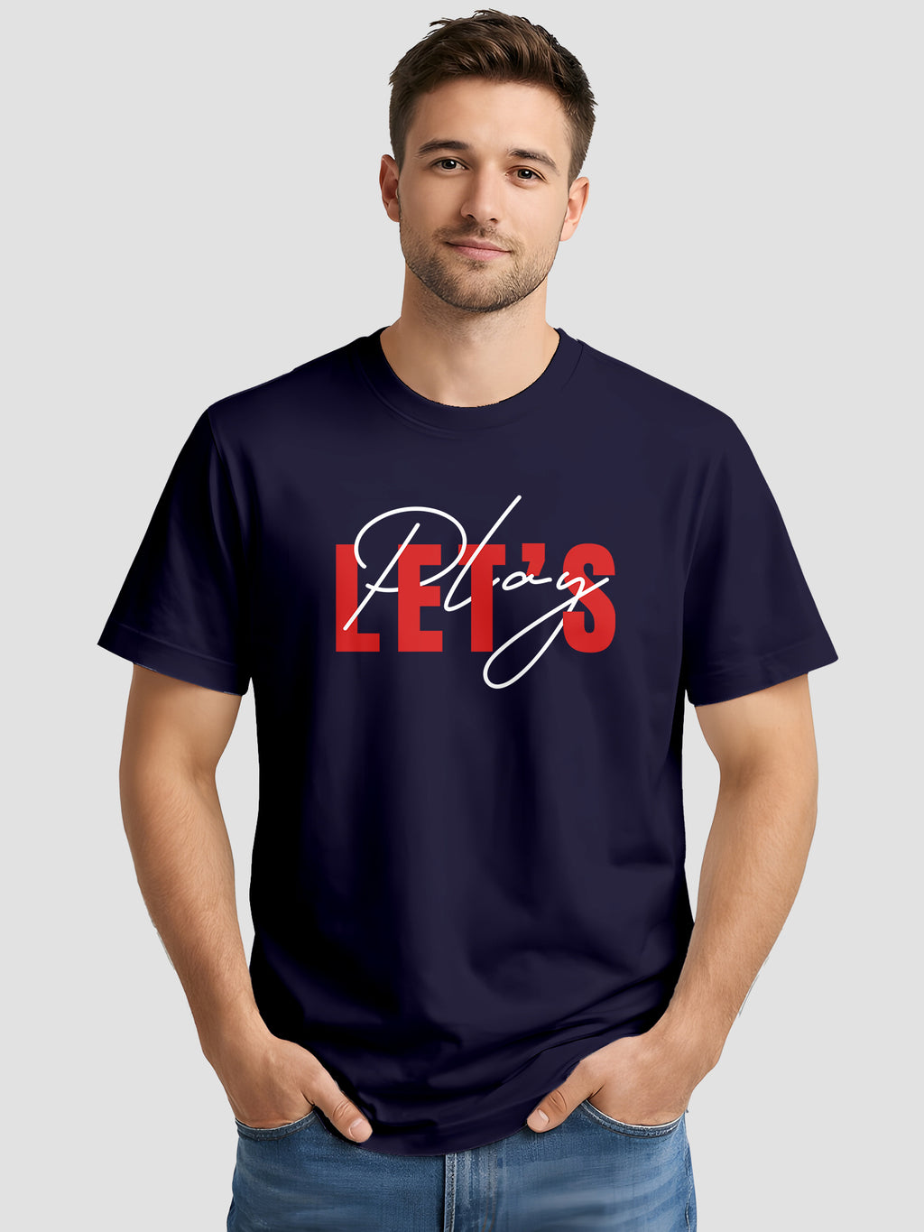 Men's Printed T Shirt with Motivational Brave and Awesome Typography MPT11