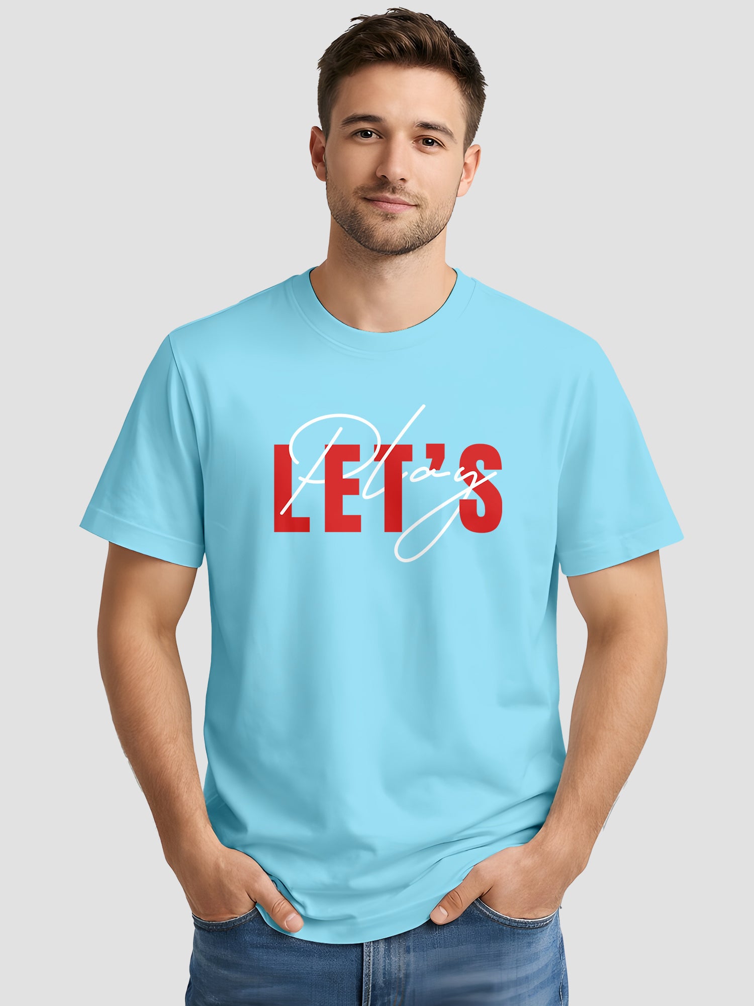 Men's Printed T Shirt with Motivational Brave and Awesome Typography MPT11