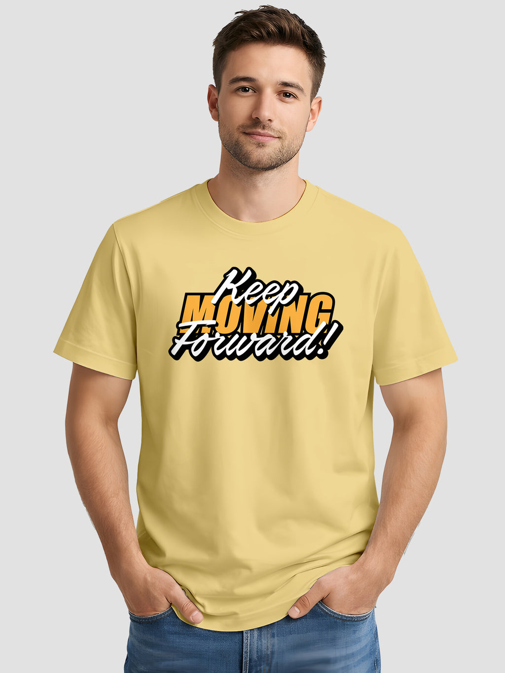 Men's Printed T Shirt with Motivational Slogans MPT12