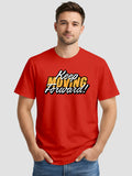 Men's Printed T Shirt with Motivational Brave and Awesome Typography MPT12