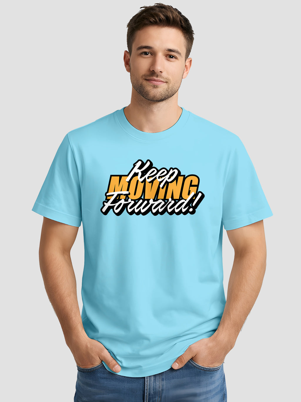 Men's Printed T Shirt with Motivational Slogans MPT12