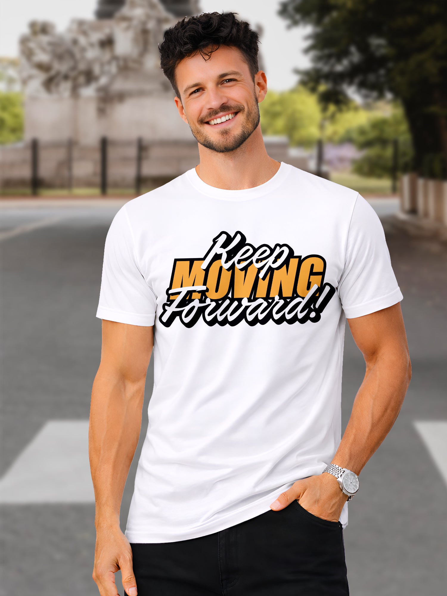 Men's-Printed-T-Shirt-with-Motivational-Brave-and-Awesome-Typography-MPT12