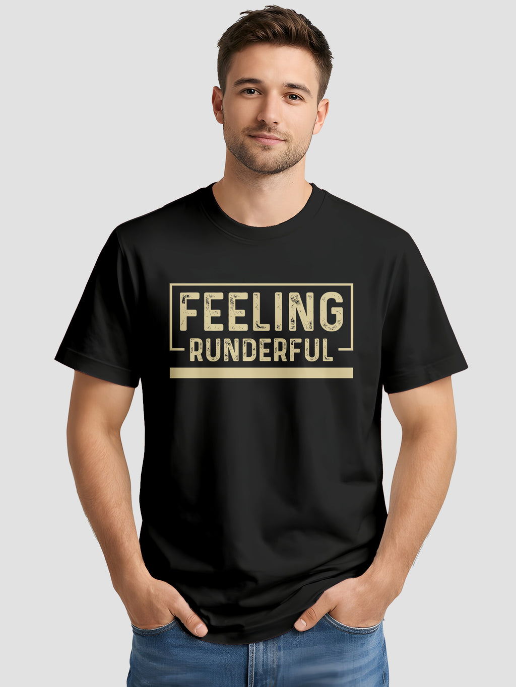 Men's Printed T Shirt with Motivational Brave and Awesome Typography MPT14