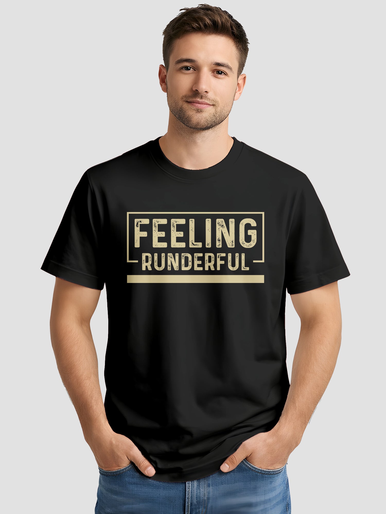 Men's Printed T Shirt with Motivational Brave and Awesome Typography MPT14