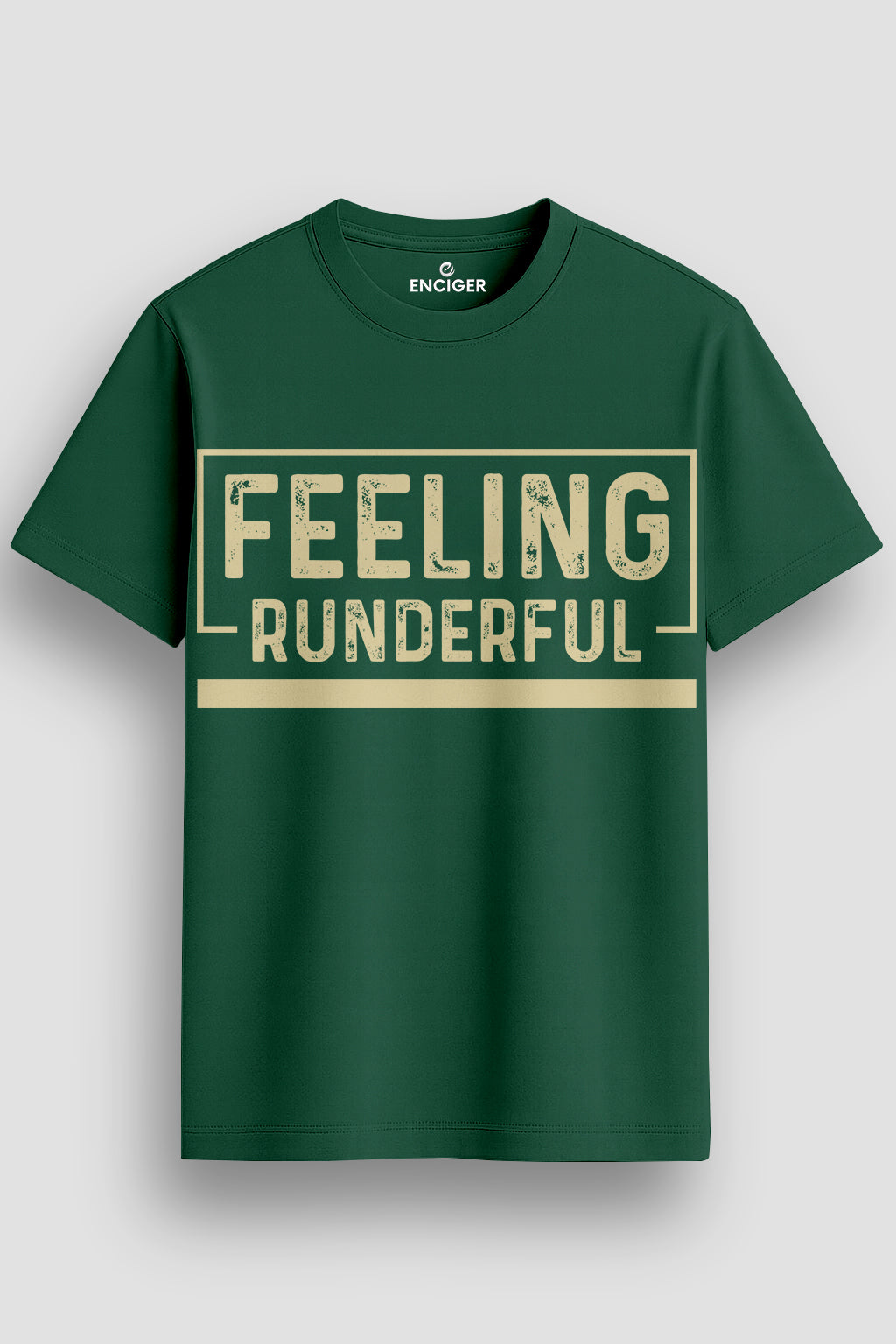  Men's Cotton Graphic Printed T-Shirt with Motivational Slogans and Typography Design green, S